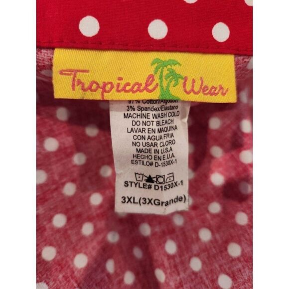 Tropical Wear Red Polka Dot Casual Short Sleeve Dress 3XL Retro Pinup - Picture 5 of 5